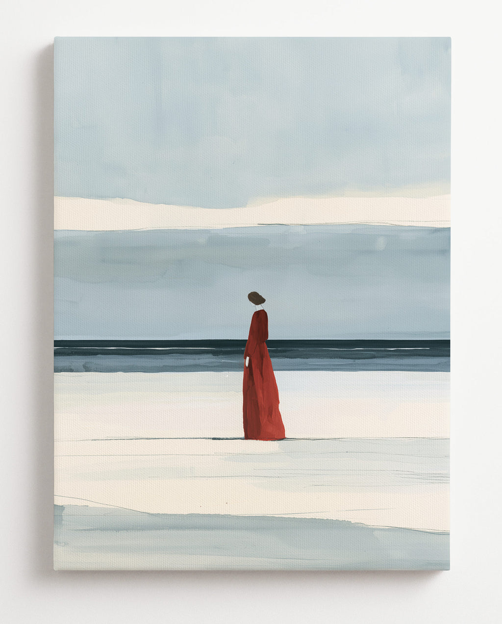 I rött under tunga moln-canvas